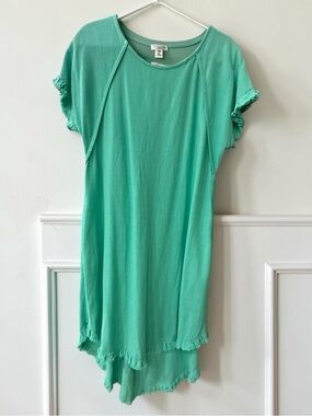 Umgee Linen /Cotton High/Low Cut Midi Dress. Mint Green . Size: Medium